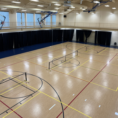 Community Center can accommodate 3 pickleball courts