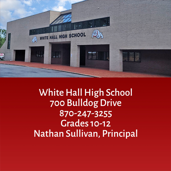 Entrance of White Hall High School - link