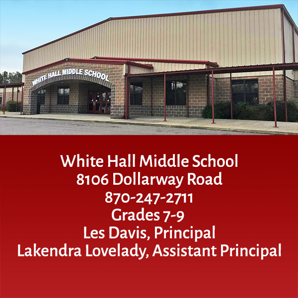 Entrance of White Hall Middle School - link